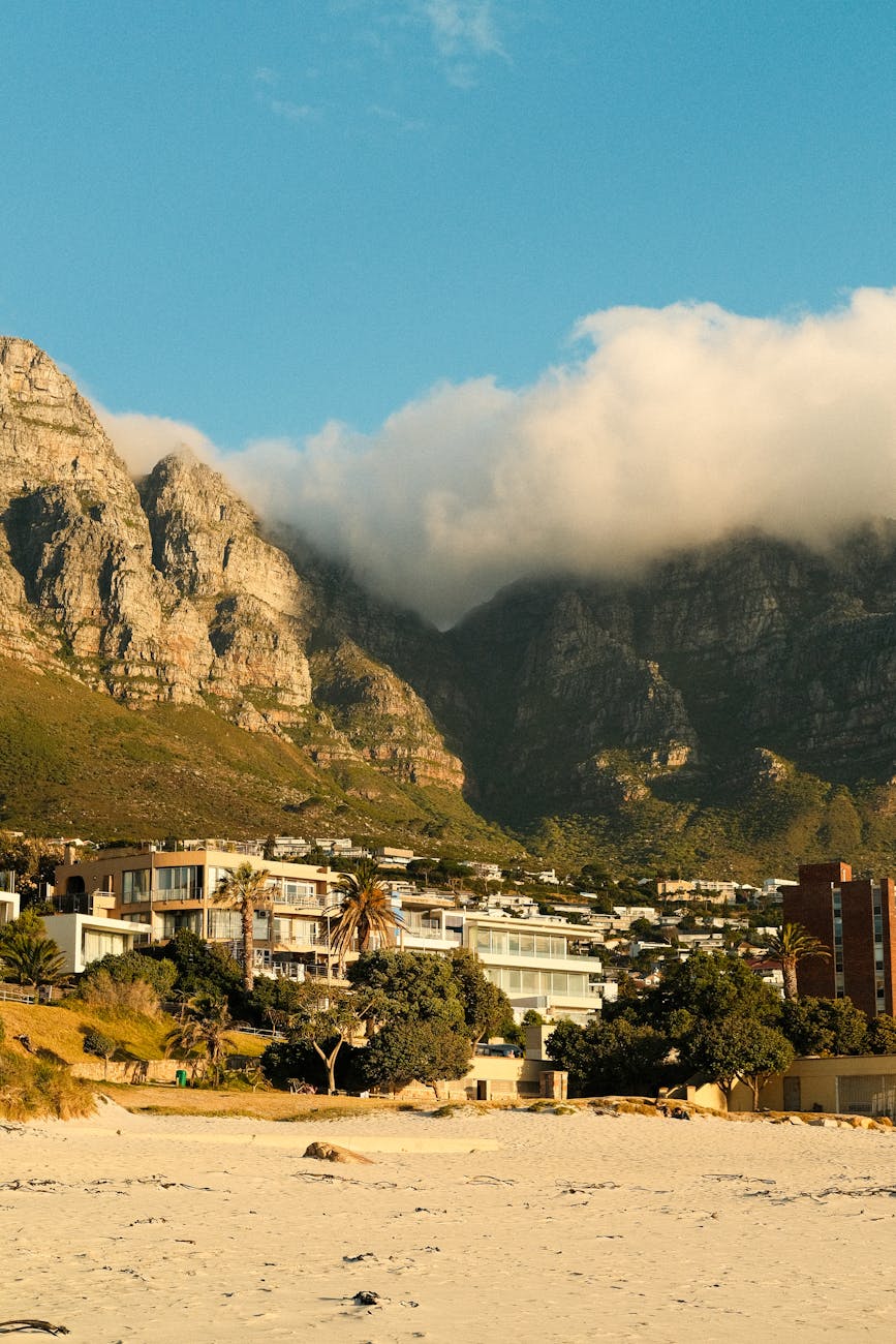 Panoramic view of Cape Town and Table Bay from De Grendel Estate vineyards